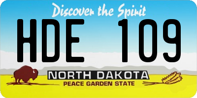 ND license plate HDE109