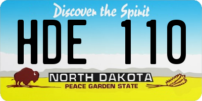 ND license plate HDE110