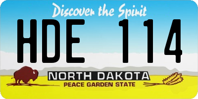ND license plate HDE114