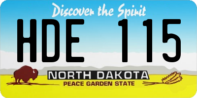 ND license plate HDE115