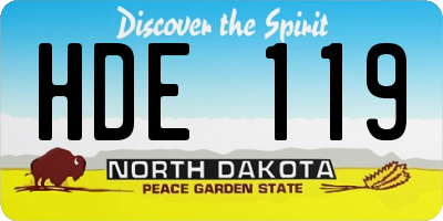 ND license plate HDE119
