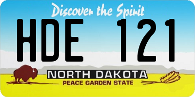ND license plate HDE121