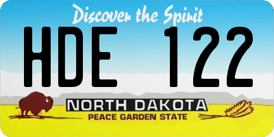 ND license plate HDE122