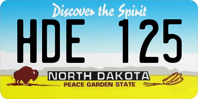 ND license plate HDE125