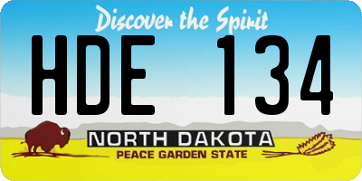 ND license plate HDE134