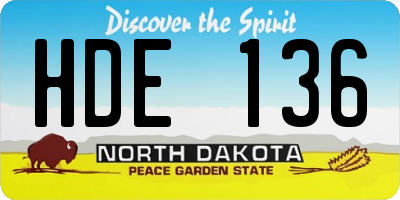 ND license plate HDE136