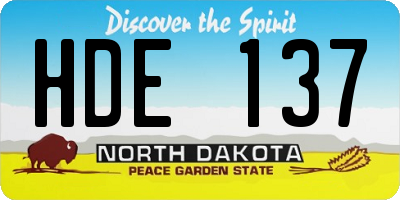 ND license plate HDE137