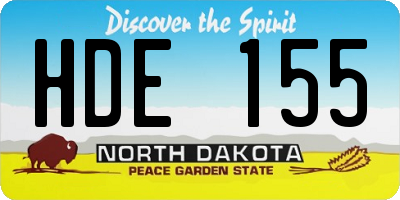 ND license plate HDE155