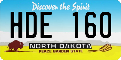 ND license plate HDE160