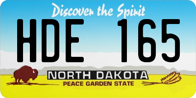 ND license plate HDE165