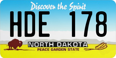 ND license plate HDE178