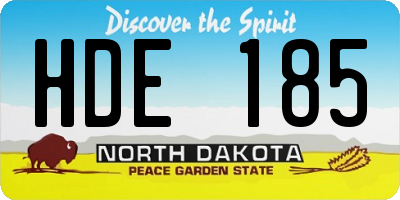 ND license plate HDE185