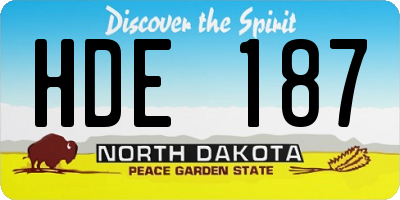 ND license plate HDE187