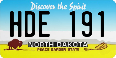 ND license plate HDE191