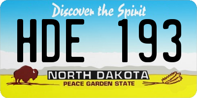 ND license plate HDE193