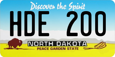 ND license plate HDE200