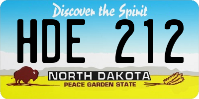 ND license plate HDE212