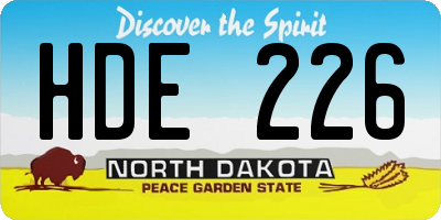 ND license plate HDE226