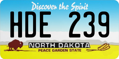 ND license plate HDE239