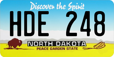 ND license plate HDE248