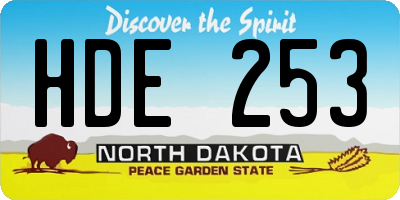ND license plate HDE253