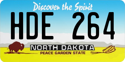 ND license plate HDE264