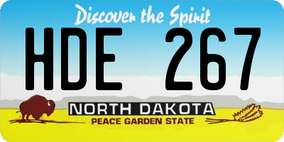 ND license plate HDE267