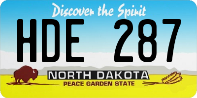 ND license plate HDE287