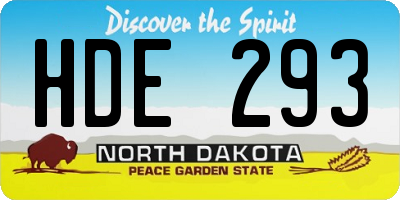 ND license plate HDE293