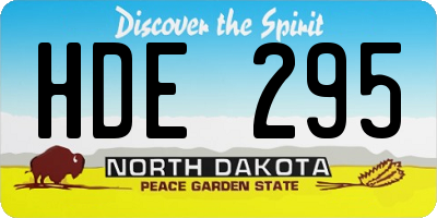ND license plate HDE295