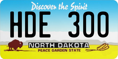 ND license plate HDE300