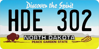 ND license plate HDE302