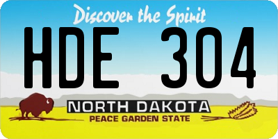 ND license plate HDE304