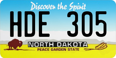 ND license plate HDE305