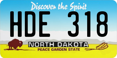 ND license plate HDE318
