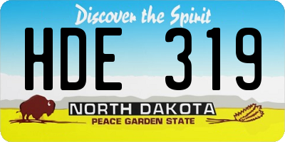 ND license plate HDE319