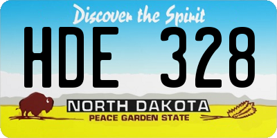 ND license plate HDE328