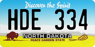 ND license plate HDE334