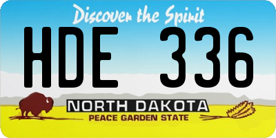 ND license plate HDE336