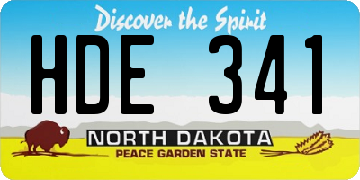 ND license plate HDE341