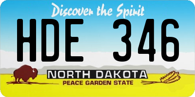ND license plate HDE346