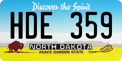 ND license plate HDE359