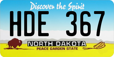 ND license plate HDE367