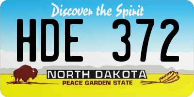 ND license plate HDE372