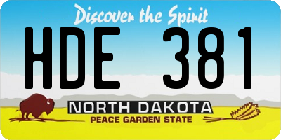 ND license plate HDE381