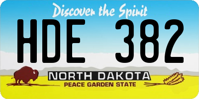 ND license plate HDE382