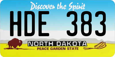 ND license plate HDE383