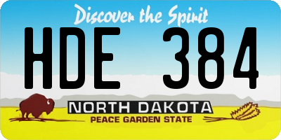 ND license plate HDE384