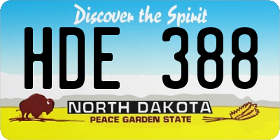 ND license plate HDE388