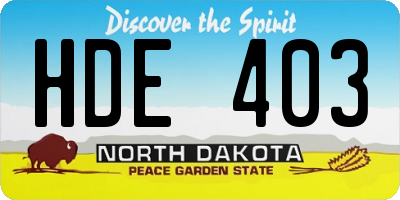 ND license plate HDE403